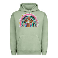 Pigment Oil Green easter cross daisy egg rainbow Urban Hoodie - Artiststas