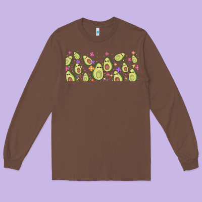 Avocado Long Sleeve Tee Designed By Tumblerdesignbyshophia