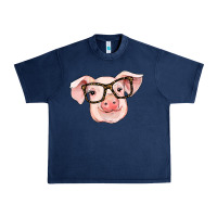 Navy pig with glasses Urban Heavy Tee - RanaPortraitStore