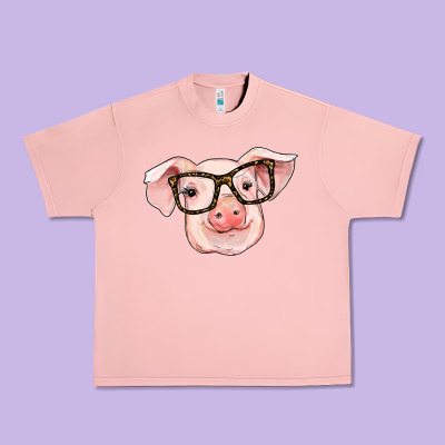 Pig With Glasses Urban Heavy Tee Designed By Ranaportraitstore