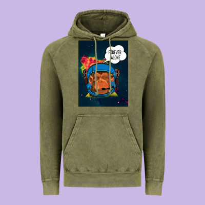 Forever Alone, Monkey, Space, Monkey At Space, Vintage Hoodie Designed By Bettercallsaul