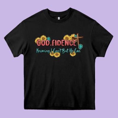 God Fidence Heavy Core Tee Designed By Maliassmallbusiness