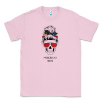 Bubblegum Pink Glitter American Flag Patterned American Mom Skull Classic Tee - Bettercallsaul