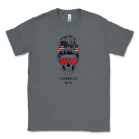 Charcoal Heather Glitter American Flag Patterned American Mom Skull Classic Tee - Bettercallsaul