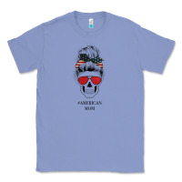 Colony Blue Glitter American Flag Patterned American Mom Skull Classic Tee - Bettercallsaul