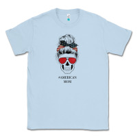 Dusty Blue Glitter American Flag Patterned American Mom Skull Classic Tee - Bettercallsaul