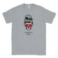 Heather Grey Glitter American Flag Patterned American Mom Skull Classic Tee - Bettercallsaul