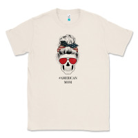 Natural Glitter American Flag Patterned American Mom Skull Classic Tee - Bettercallsaul