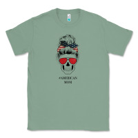 Sage Glitter American Flag Patterned American Mom Skull Classic Tee - Bettercallsaul