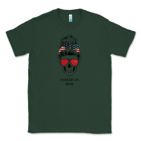 Sports Green Glitter American Flag Patterned American Mom Skull Classic Tee - Bettercallsaul