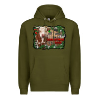 Army Green all i want for christmas is a cow cowhide Premium Hoodie - RanaPortraitStore