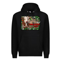 Black all i want for christmas is a cow cowhide Premium Hoodie - RanaPortraitStore