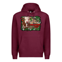 Burgundy all i want for christmas is a cow cowhide Premium Hoodie - RanaPortraitStore