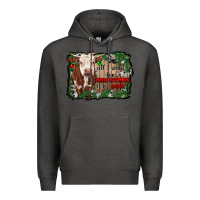 Charcoal Heather all i want for christmas is a cow cowhide Premium Hoodie - RanaPortraitStore