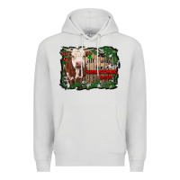 Dove Grey all i want for christmas is a cow cowhide Premium Hoodie - RanaPortraitStore