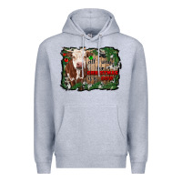 Heather Grey all i want for christmas is a cow cowhide Premium Hoodie - RanaPortraitStore