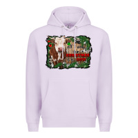 Lilac all i want for christmas is a cow cowhide Premium Hoodie - RanaPortraitStore