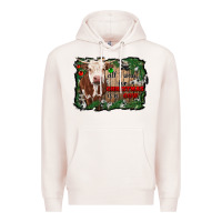 Pale Pink all i want for christmas is a cow cowhide Premium Hoodie - RanaPortraitStore