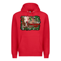 Red all i want for christmas is a cow cowhide Premium Hoodie - RanaPortraitStore