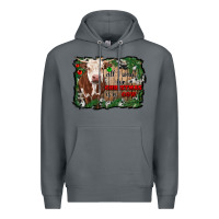 Rock all i want for christmas is a cow cowhide Premium Hoodie - RanaPortraitStore