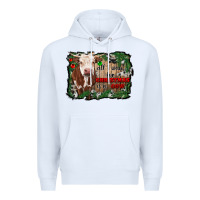 White all i want for christmas is a cow cowhide Premium Hoodie - RanaPortraitStore