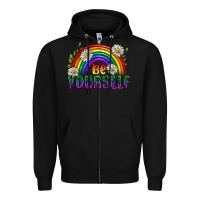 Black Be Yourself Pride Lgbtq Zipper Hoodie - BundleAndBundleShop