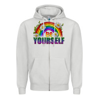 Dove Grey Be Yourself Pride Lgbtq Zipper Hoodie - BundleAndBundleShop
