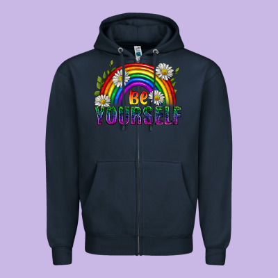 Be Yourself Pride Lgbtq Zipper Hoodie Designed By Bundleandbundleshop