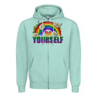 Seafoam Be Yourself Pride Lgbtq Zipper Hoodie - BundleAndBundleShop