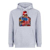 Heather Grey America Heavyweight Hoodie - CowhideDigitalArt