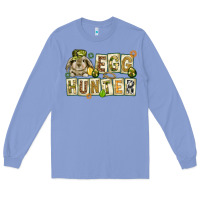 Colony Blue Egg hunter with plate letters Easter Day Long Sleeve Tee - HowdyJamesFarm