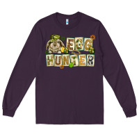 Plum Egg hunter with plate letters Easter Day Long Sleeve Tee - HowdyJamesFarm