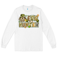 White Egg hunter with plate letters Easter Day Long Sleeve Tee - HowdyJamesFarm