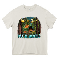 Cream life is good in the woods Heavy Core Tee - NancyCooperArtShop