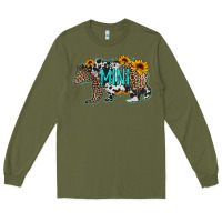 Army Green baby bear mini sunflowers leopard cowhide mother's day Long Sleeve Tee - Jasminsmagicworld