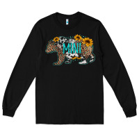 Black baby bear mini sunflowers leopard cowhide mother's day Long Sleeve Tee - Jasminsmagicworld