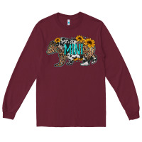Burgundy baby bear mini sunflowers leopard cowhide mother's day Long Sleeve Tee - Jasminsmagicworld