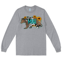 Heather Grey baby bear mini sunflowers leopard cowhide mother's day Long Sleeve Tee - Jasminsmagicworld