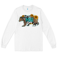 White baby bear mini sunflowers leopard cowhide mother's day Long Sleeve Tee - Jasminsmagicworld