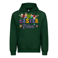 Forest Green easter vibes and butterfly with bunny and flowers Urban Hoodie - Artiststas