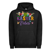 Pigment Black easter vibes and butterfly with bunny and flowers Urban Hoodie - Artiststas