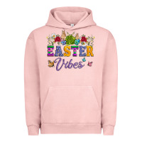 Pigment Salmon easter vibes and butterfly with bunny and flowers Urban Hoodie - Artiststas