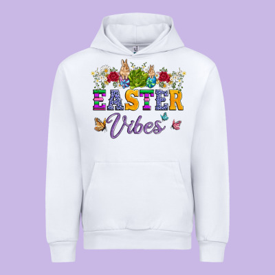 Easter Vibes And Butterfly With Bunny And Flowers Urban Hoodie Designed By Artiststas