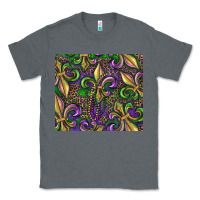 Charcoal Heather mardi gras fleur de lis Classic Tee - RanaPortraitStore