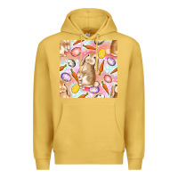 Antique Gold Happy Easter Bunny Seamless Pattern Premium Hoodie - BundleAndBundleShop