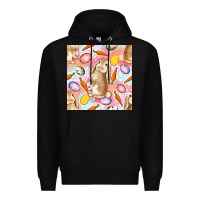 Black Happy Easter Bunny Seamless Pattern Premium Hoodie - BundleAndBundleShop