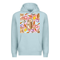 Blue Mist Happy Easter Bunny Seamless Pattern Premium Hoodie - BundleAndBundleShop