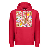 Cardinal Happy Easter Bunny Seamless Pattern Premium Hoodie - BundleAndBundleShop