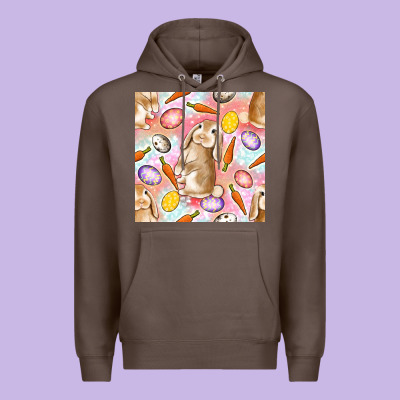 Happy Easter Bunny Seamless Pattern Premium Hoodie Designed By Bundleandbundleshop
