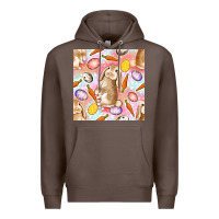 Coffee Happy Easter Bunny Seamless Pattern Premium Hoodie - BundleAndBundleShop